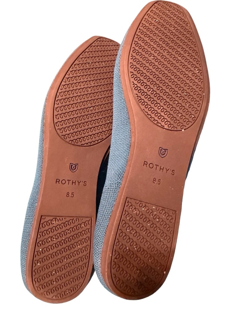 Rothy’s The Flat Teak Blue Knit Ballet Flats Women’s 8.5 Washable Slip On - Picture 3 of 6